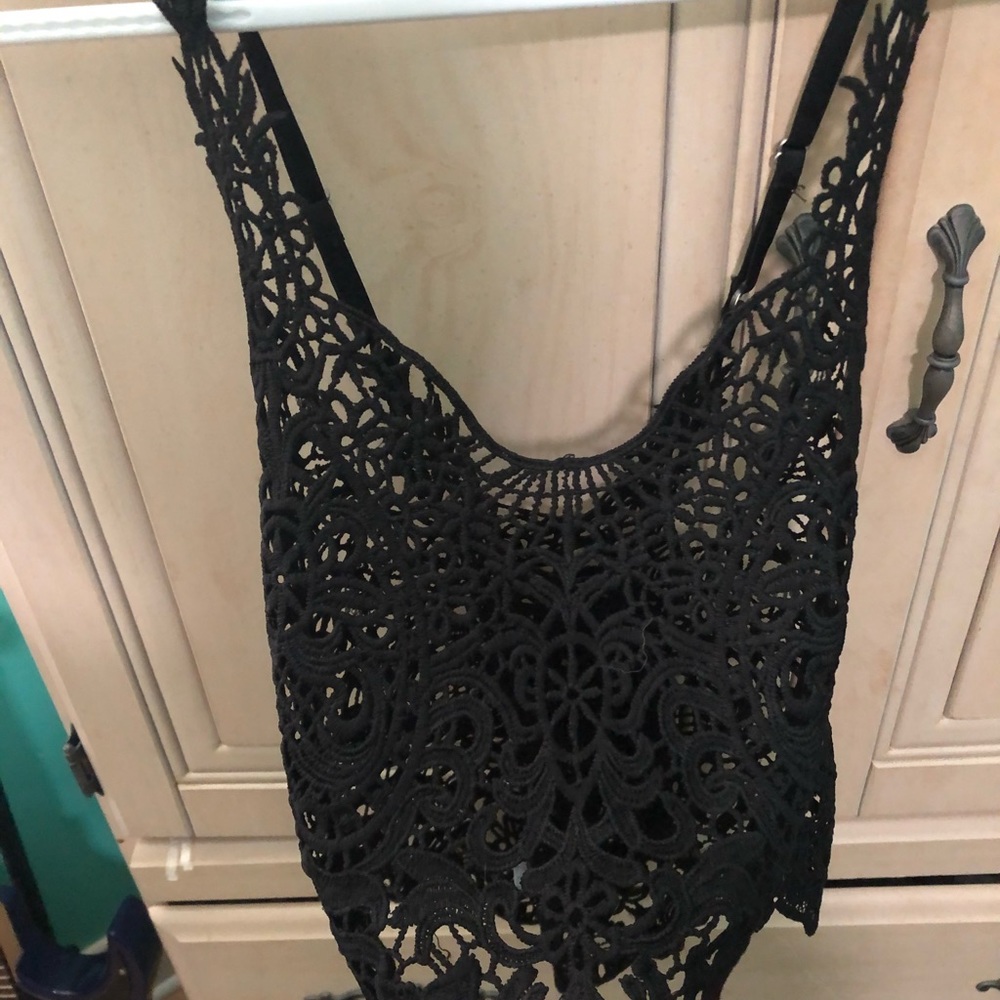 NWT Charlotte Russe black lace top
